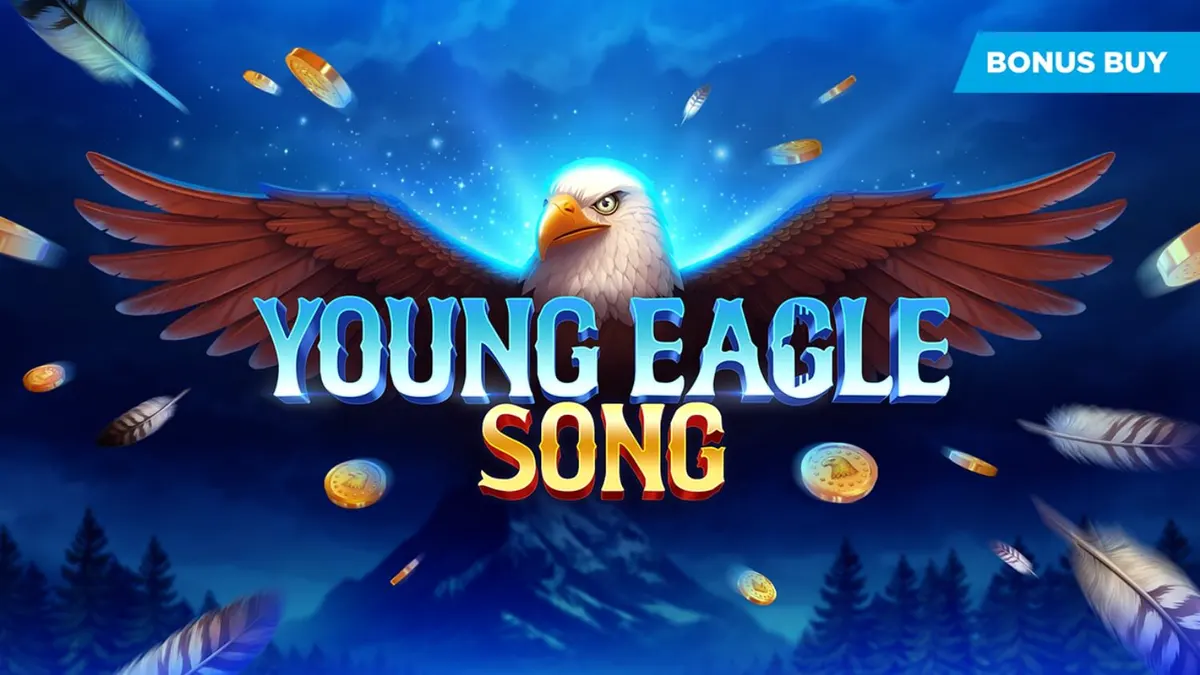 Tampilan visual slot Young Eagle Song dengan latar belakang alam liar Amerika Utara.